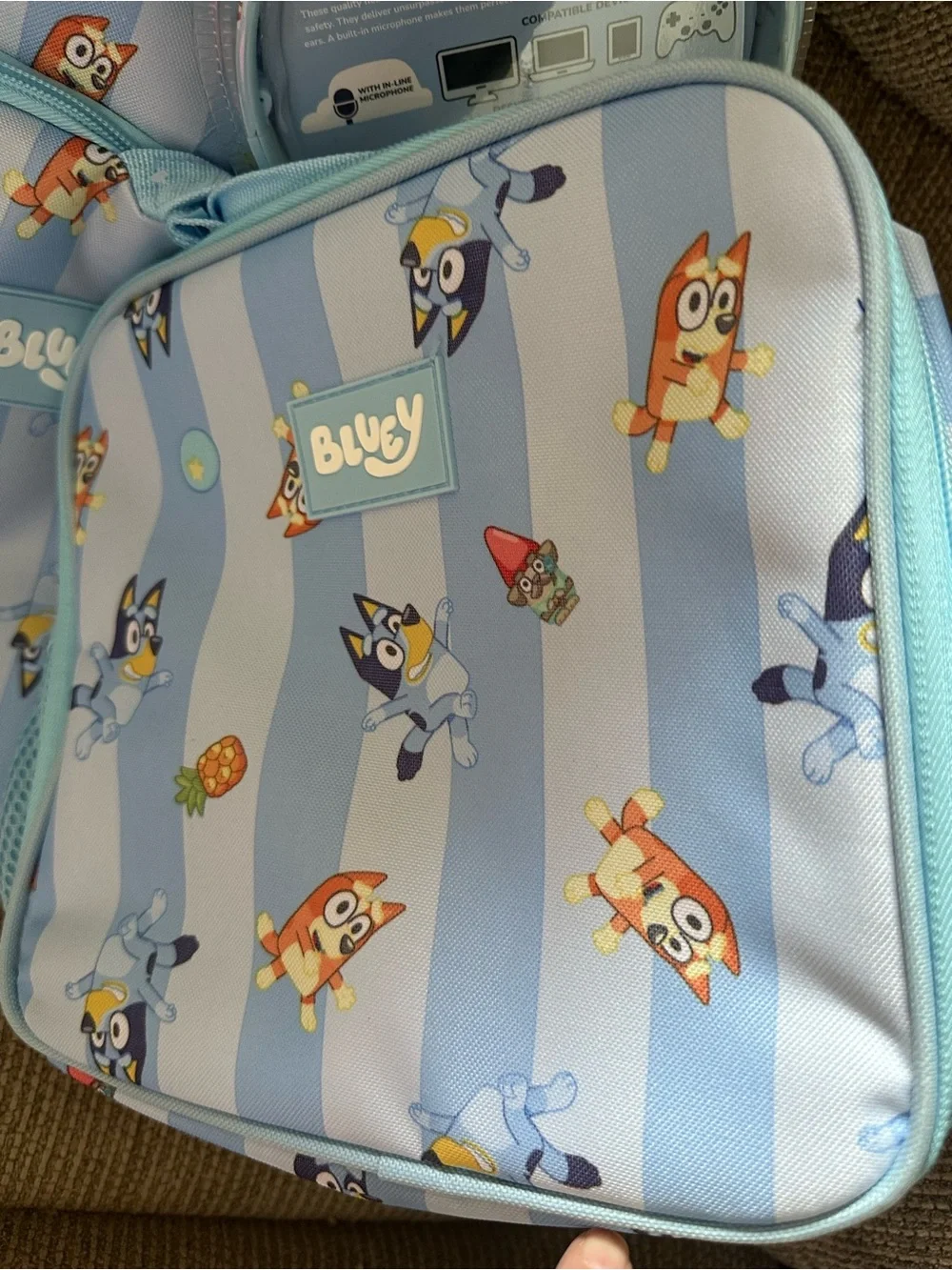Bluey Kids 4-Piece Light Blue Backpack Set with Headphones - Blue
